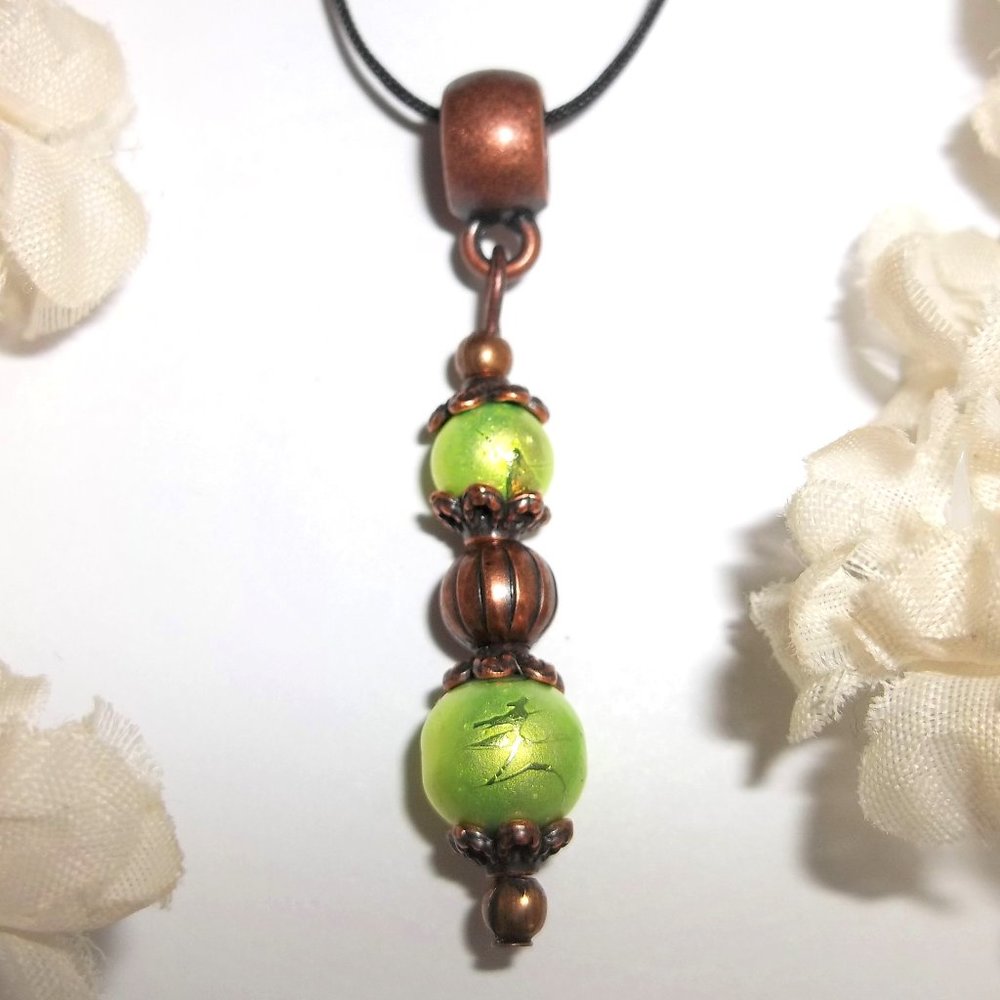 Necklace, Beaded Necklace, Lime Green Necklace, Green Necklace Necklace New A091